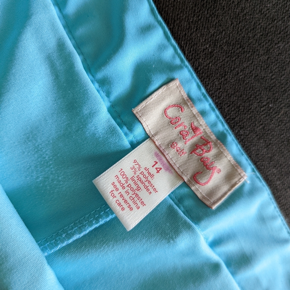 Coral Bay Size 14 Turquoise Skort Golf Exercise Everyday - Picture 3 of 4